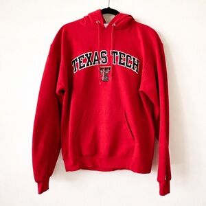 Champion Texas Tech Red Raiders Hoodie Spellout Logo Spirit wear Sweatshirt M